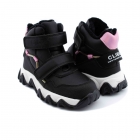 Детские зимние ботинки, черно-розовые (H-267), Clibee